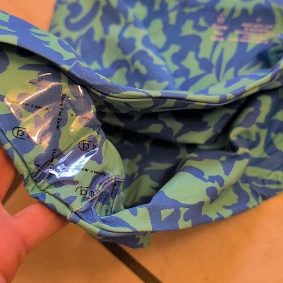 NWT Stone Fox Swim Sumatra Bikini Bottom Ocean Bloom blue high rise size XS - Picture 7 of 10